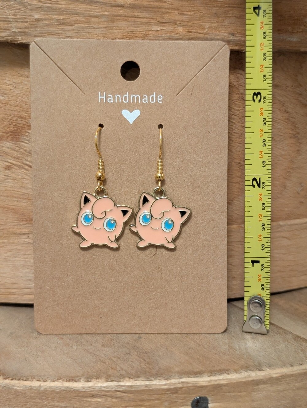 Anime Pokemon Jigglypuff Enamel Metal Earrings NEW
